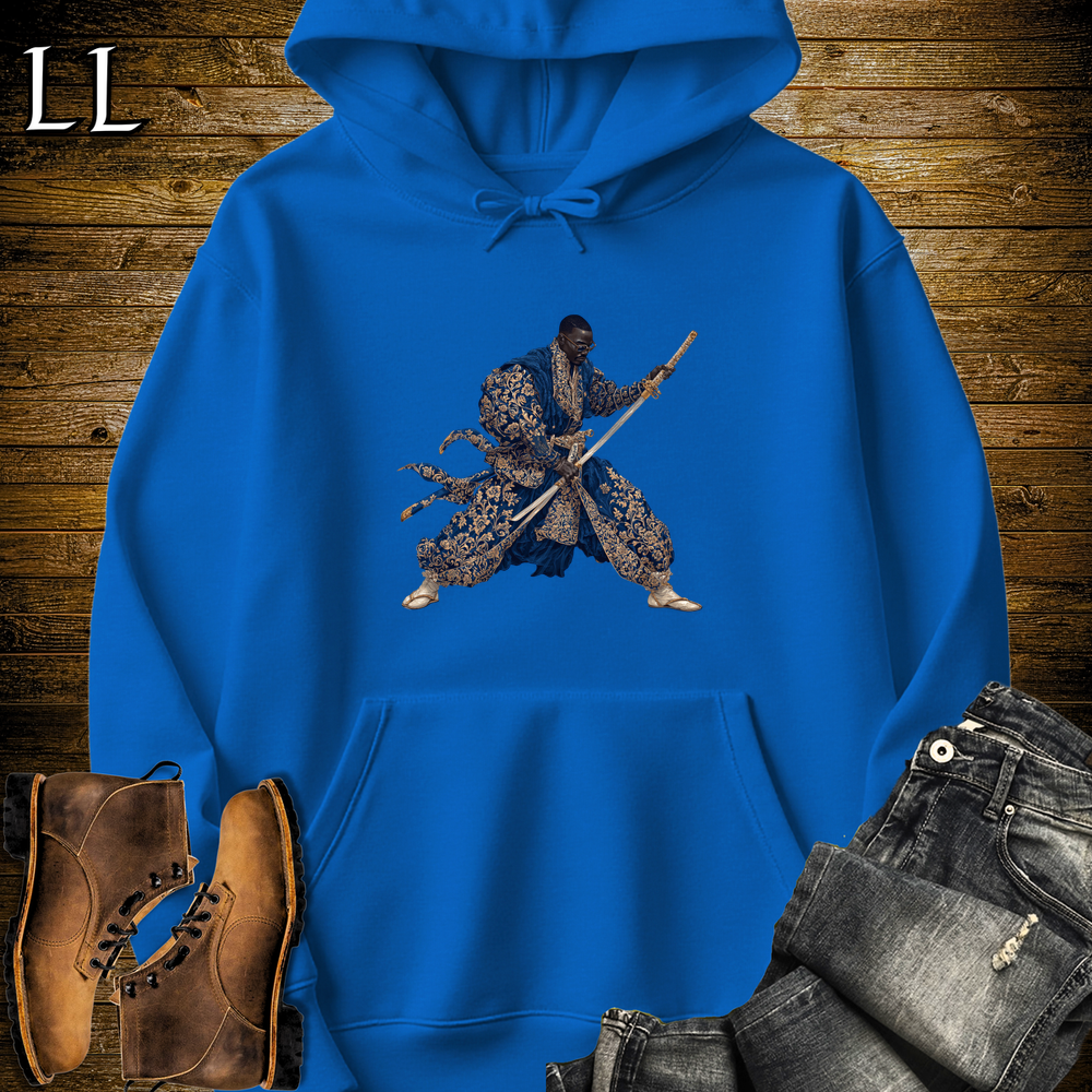 African Royal Gold Samurai King Hooded Sweatshirt - Royal