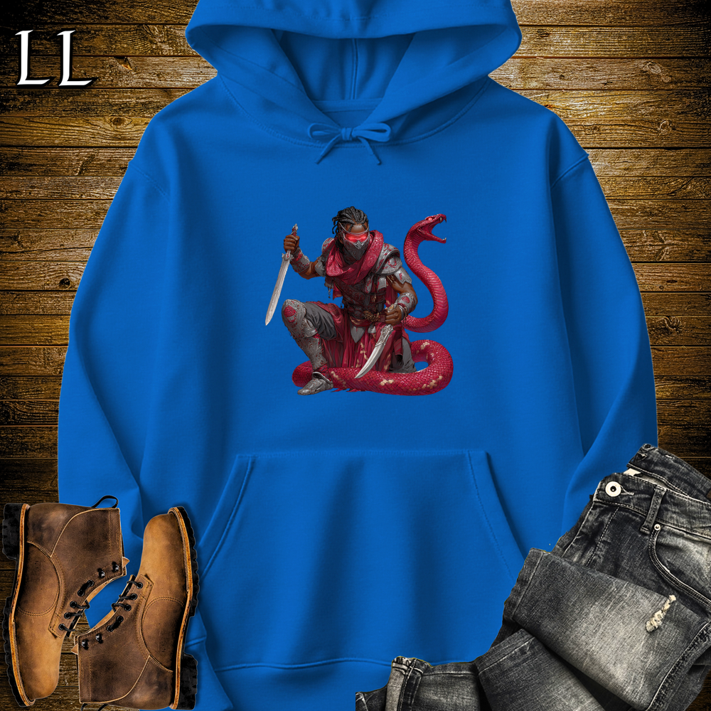 African Red Snake Assassin Hooded Sweatshirt - Royal