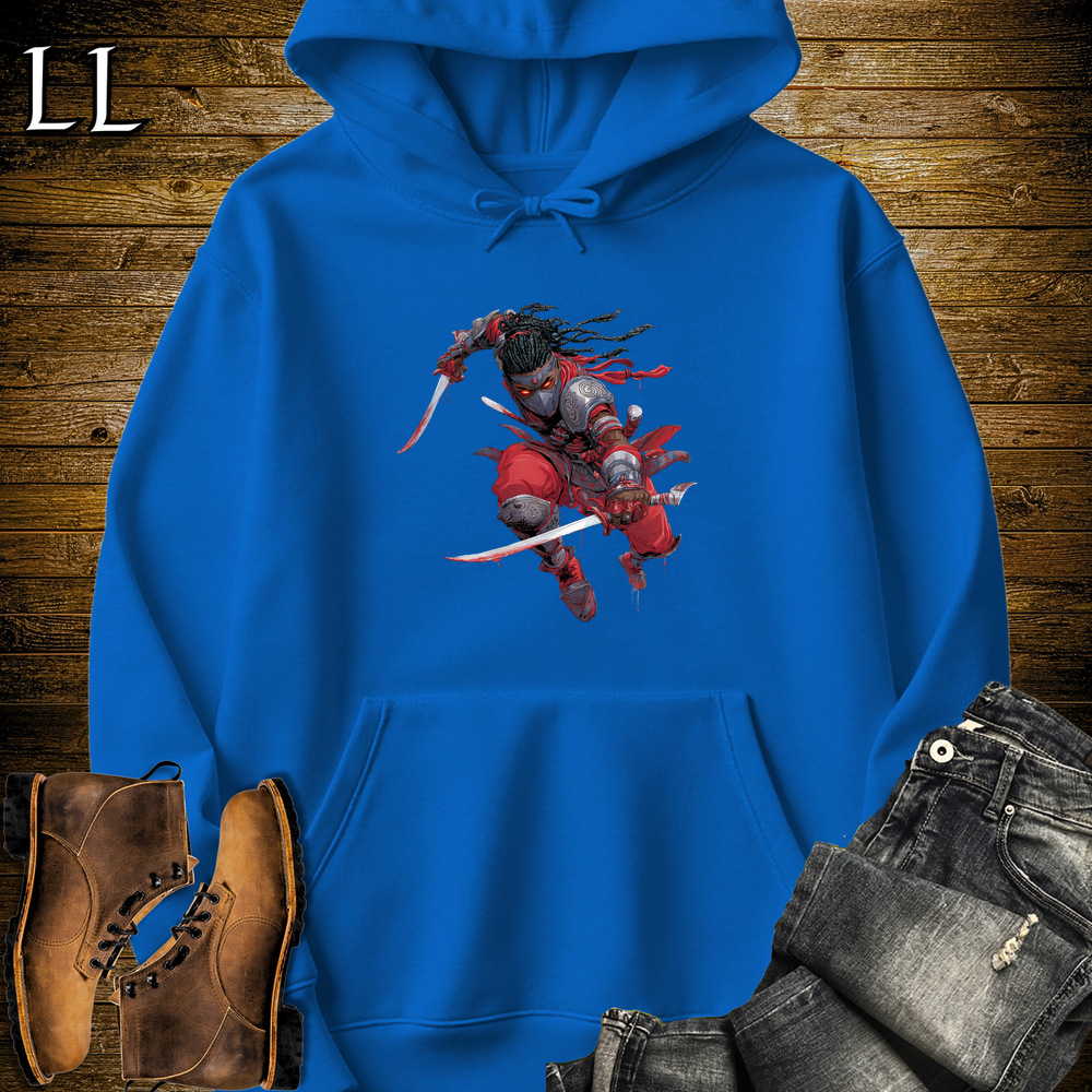 African Red Moon Assassin Hooded Sweatshirt - Royal