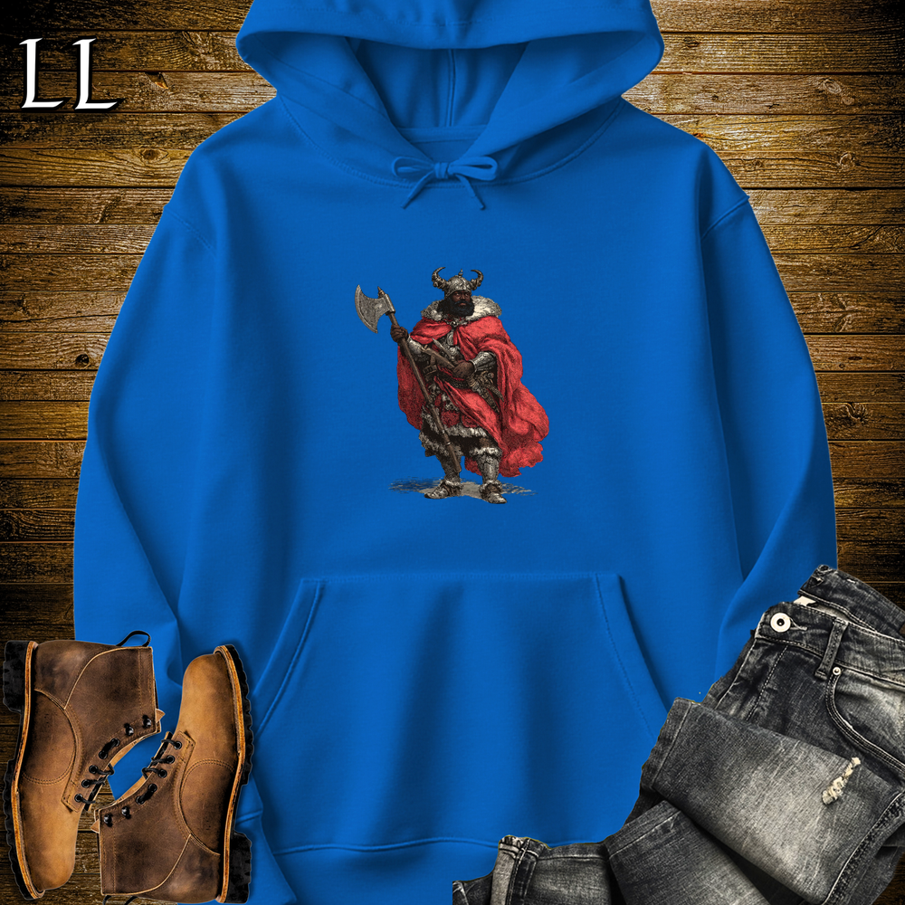 African Viking King Hooded Sweatshirt Royal | Regal Warrior