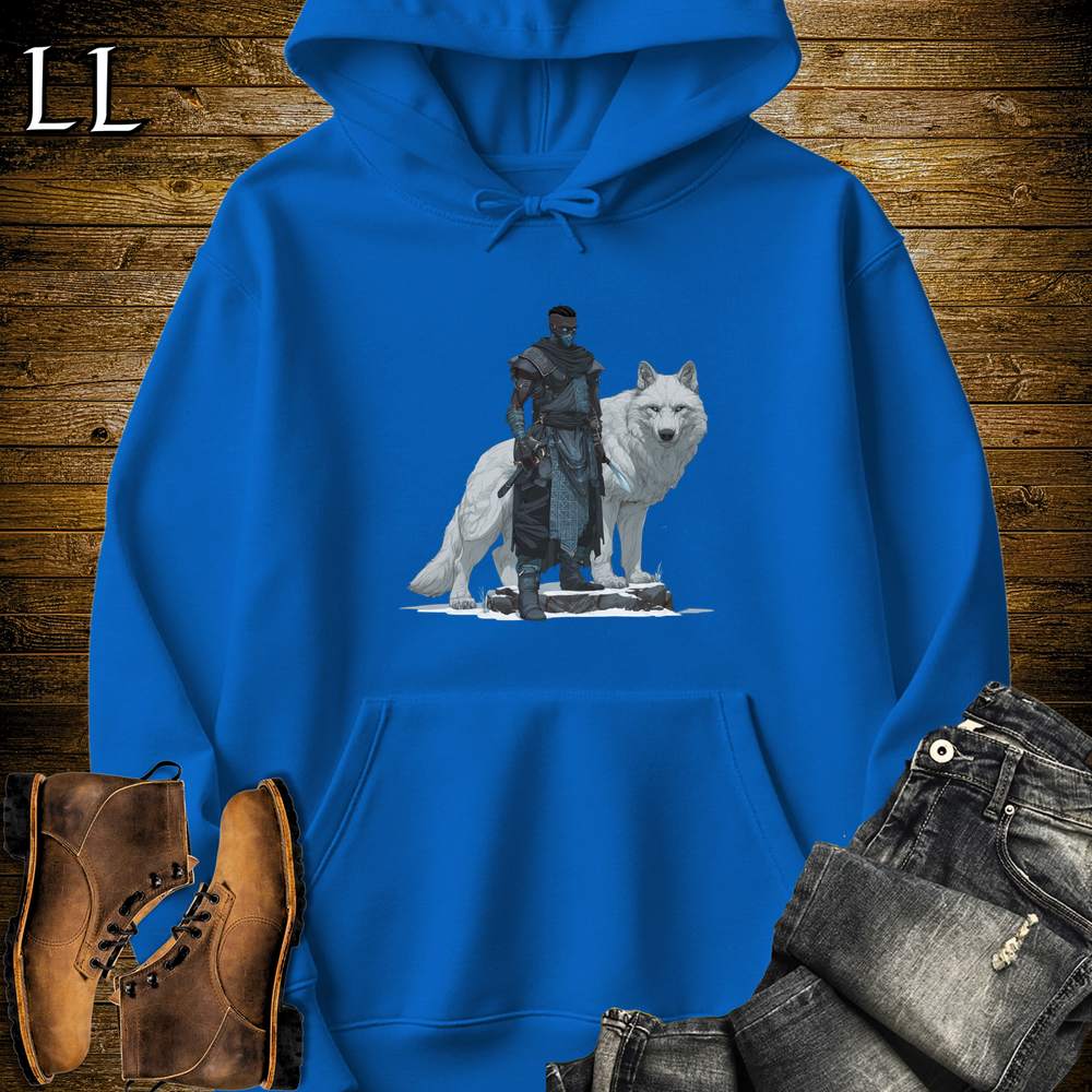 African White Wolf Assassin Hooded Sweatshirt - Royal