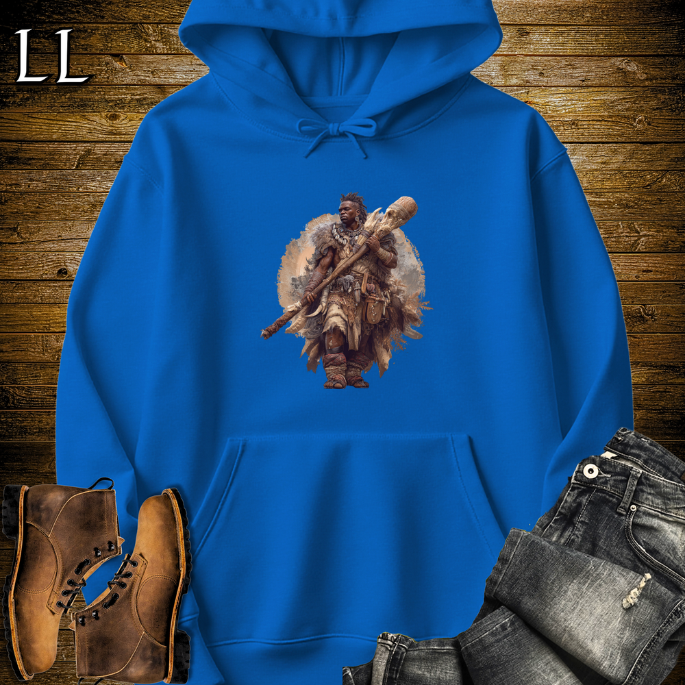 African Warrior Bone Club Hooded Sweatshirt Royal | Bone Fighter