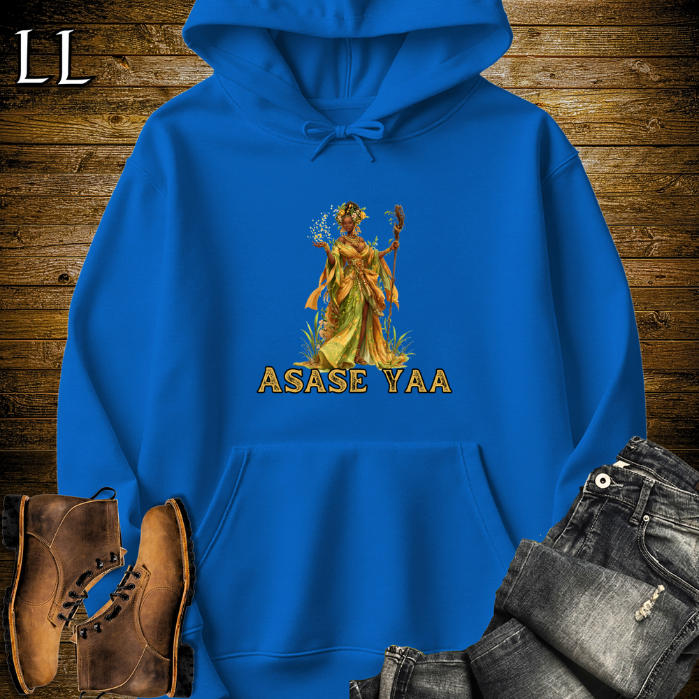 Asase Yaa African Goddess Hooded Sweatshirt Royal Blue | Earth Goddess Power Hoodie