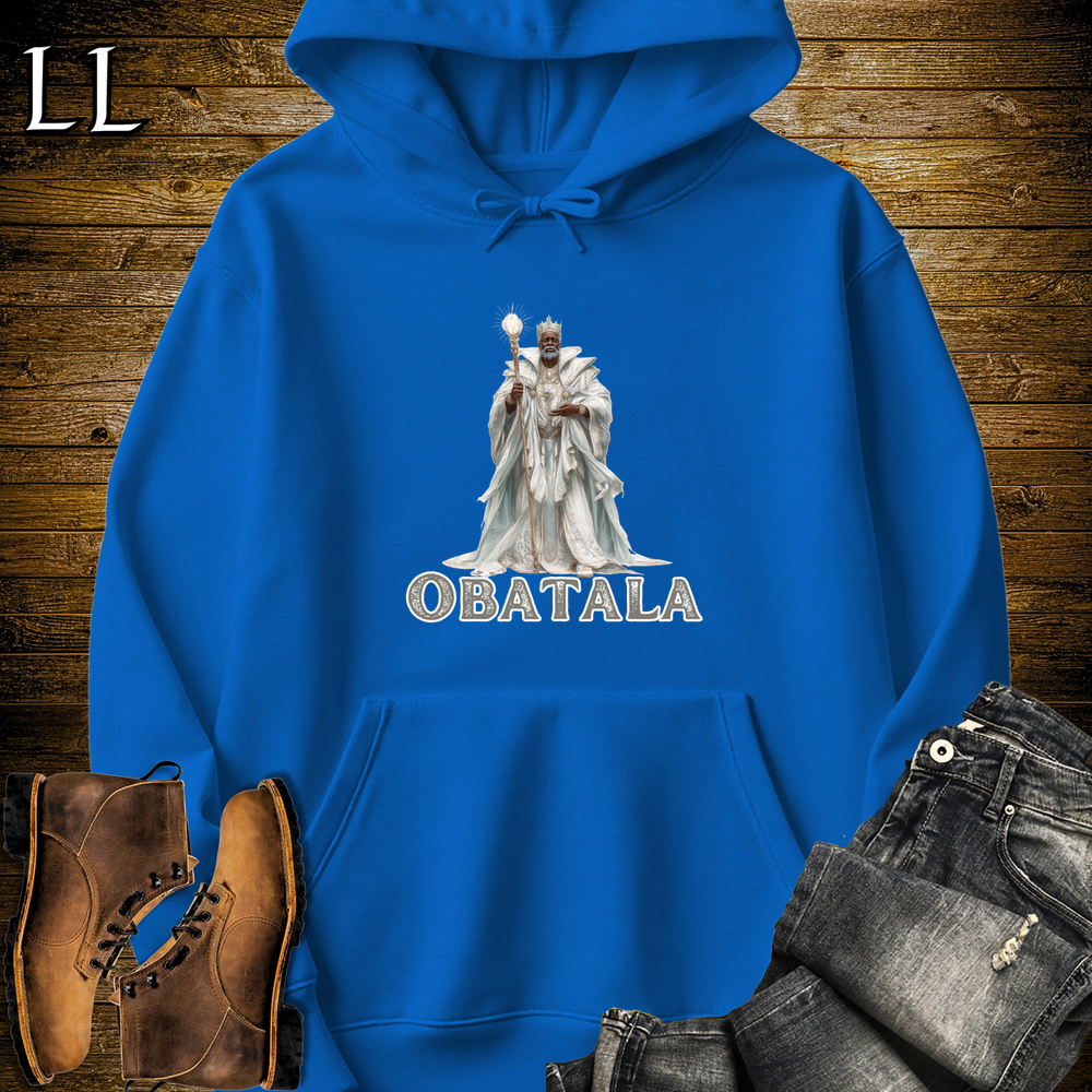 Obatala African God Hooded Sweatshirt Royal | African Creator God Sweatshirt