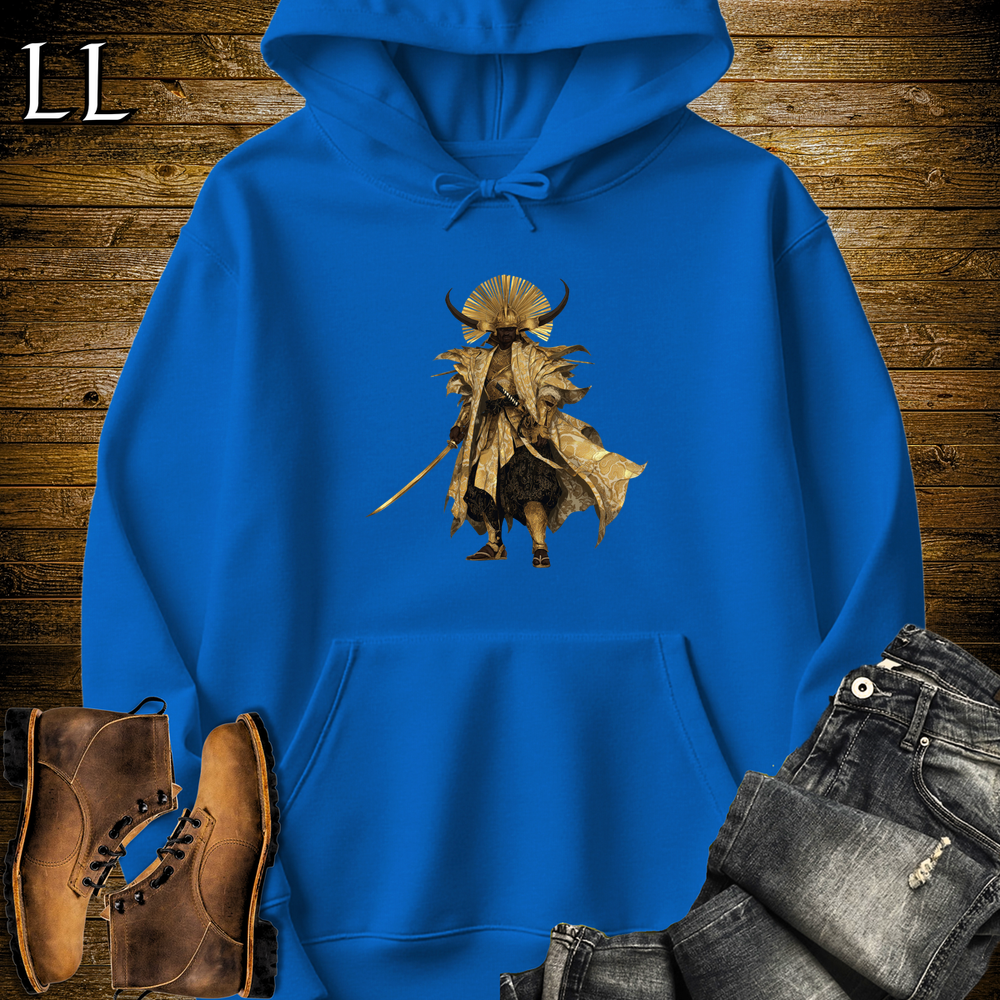 African Golden Samurai King Hooded Sweatshirt - Royal