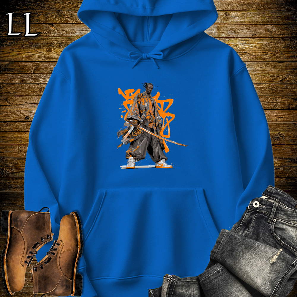 African Orange Street Samurai Hooded Sweatshirt - Royal
