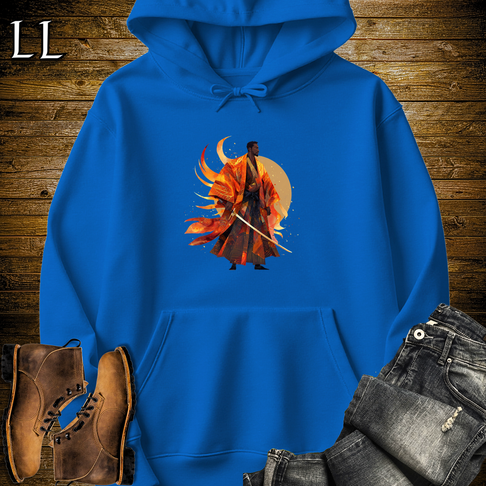 African Flame Samurai Hooded Sweatshirt - Royal