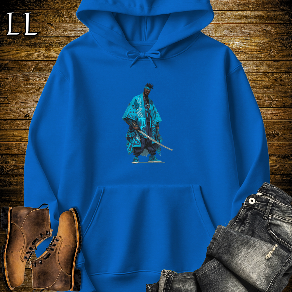 African Sky Blue Street Samurai Hooded Sweatshirt Royal | Sky Blue Samurai