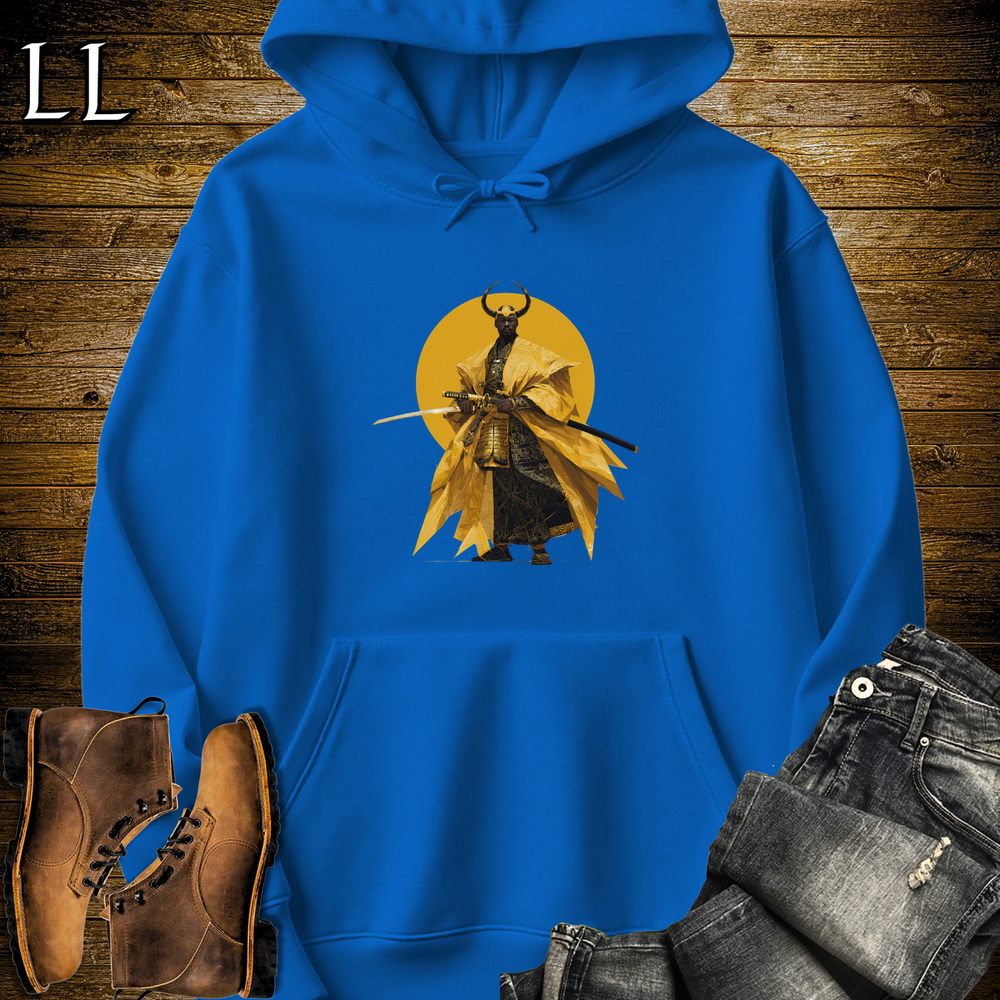 African Rising Sun Samurai Hooded Sweatshirt - Royal