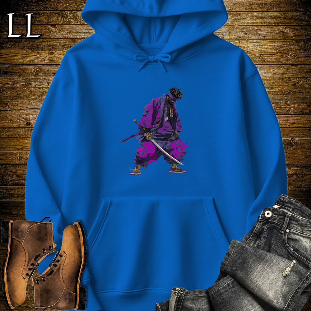 African Purple Street Samurai Hooded Sweatshirt - Royal
