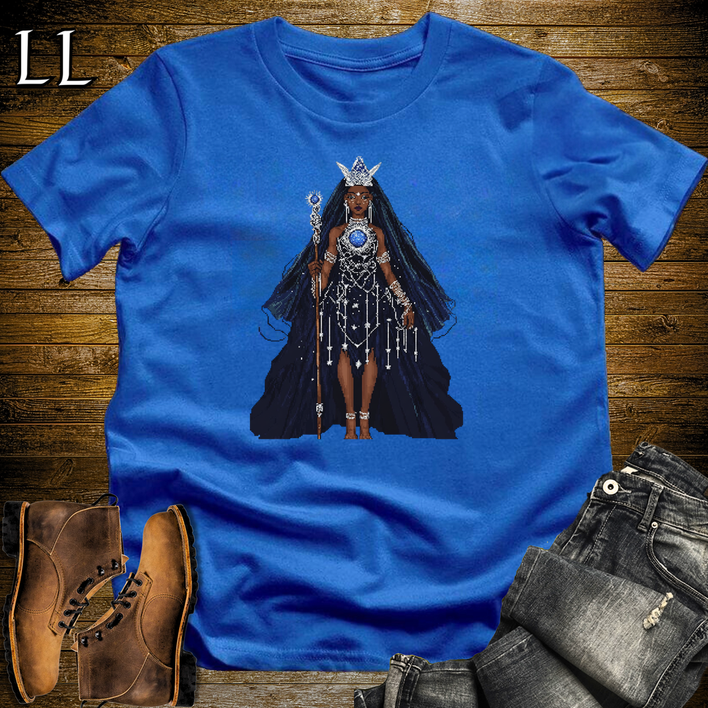 African 16 Bit Star Queen Royal Blue | African Queen Tee
