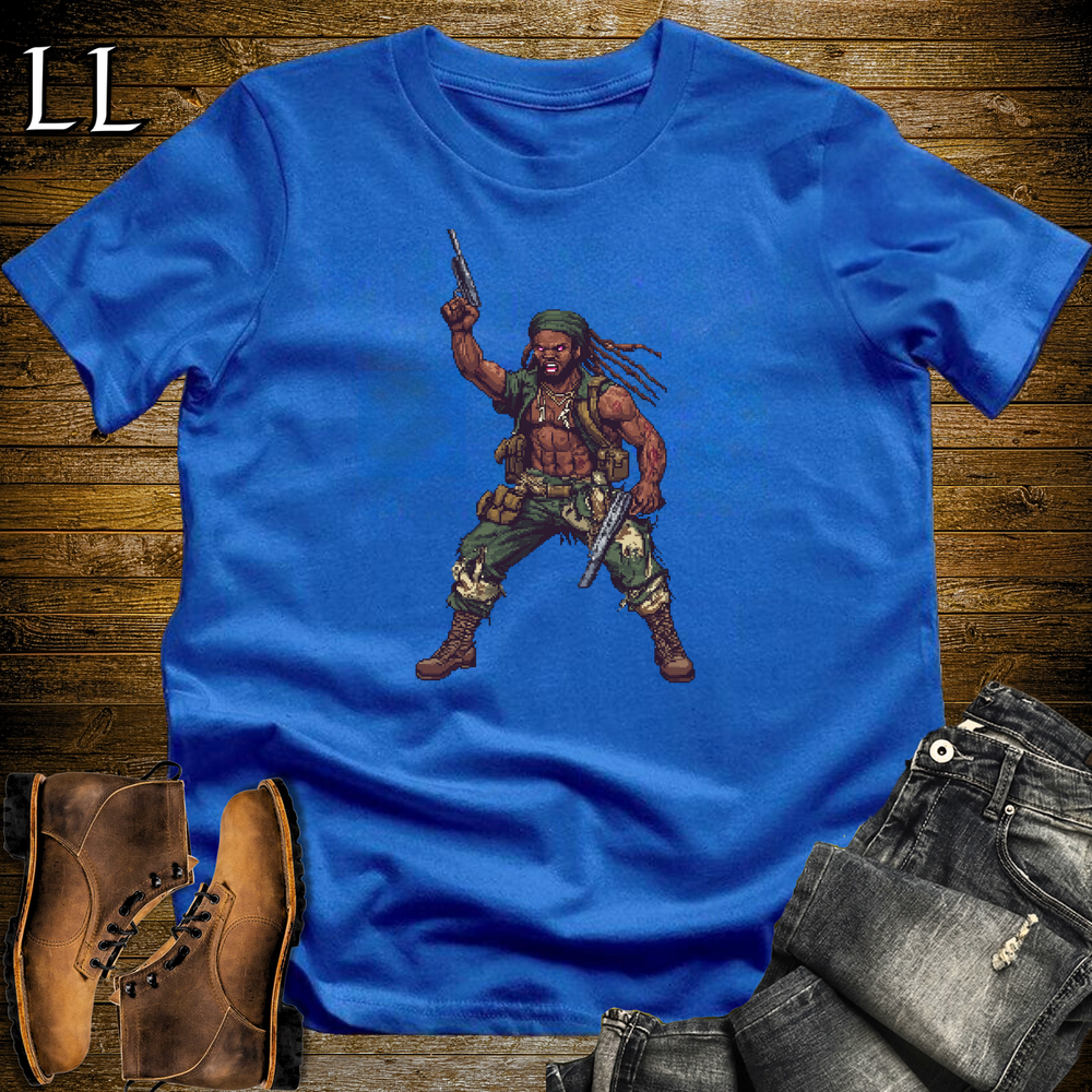 African 16 Bit Guerilla Soldier Royal Blue | African Tee