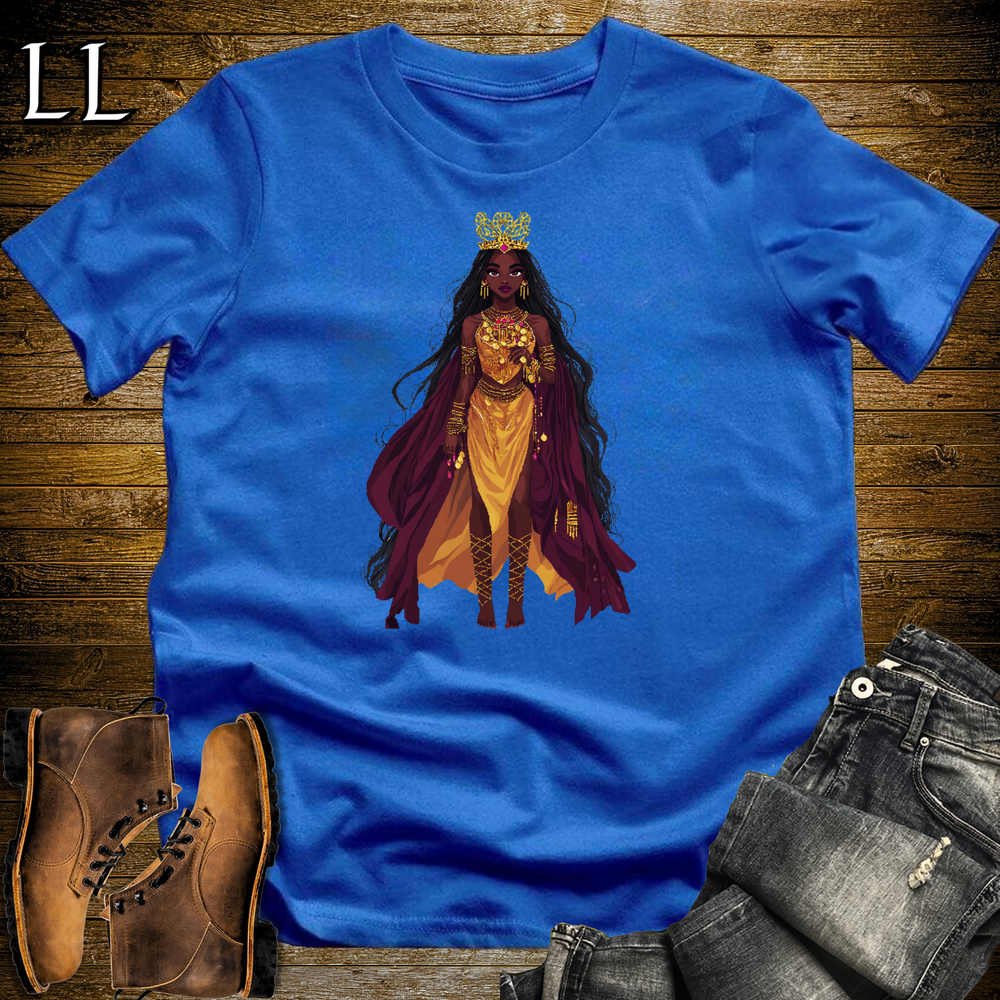 African 16 Bit Golden Queen Royal Blue | African Queen Tee