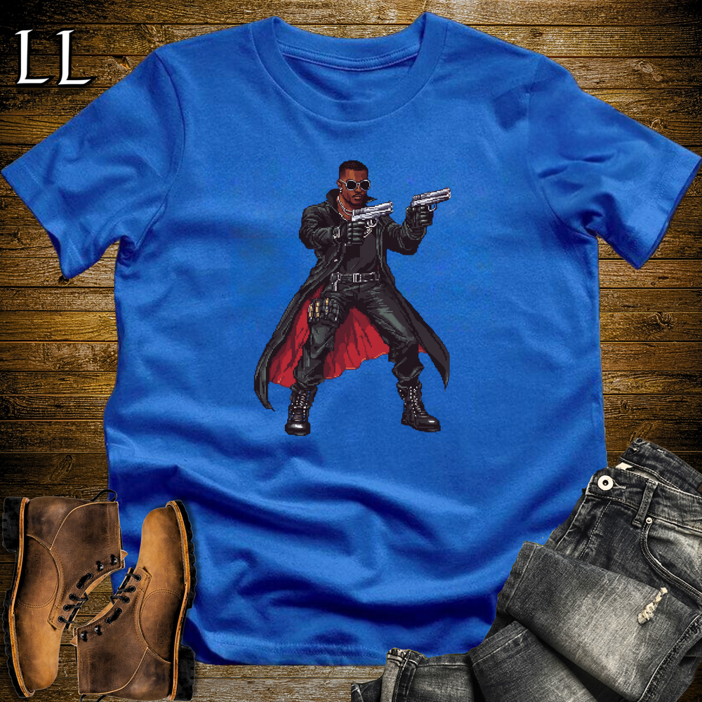 African 16 Bit Dual Wield Soldier Royal Blue | African Dual Wield Soldier 16 Bit African Tee