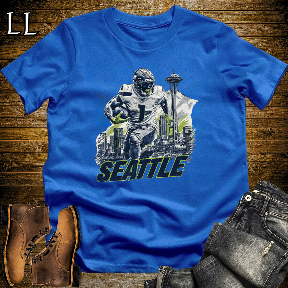 Seattle Football Number 1 T Shirt - Royal