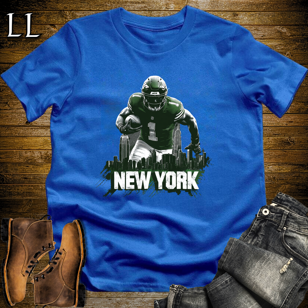 New York Football Number 1 T Shirt 2 - Royal