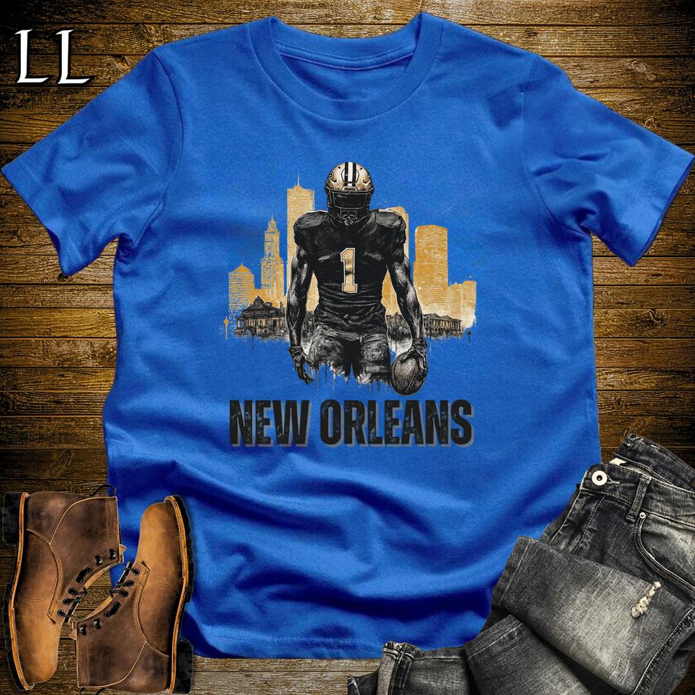 Saints Football Shirt Royal Blue | New Orleans Fan Tee