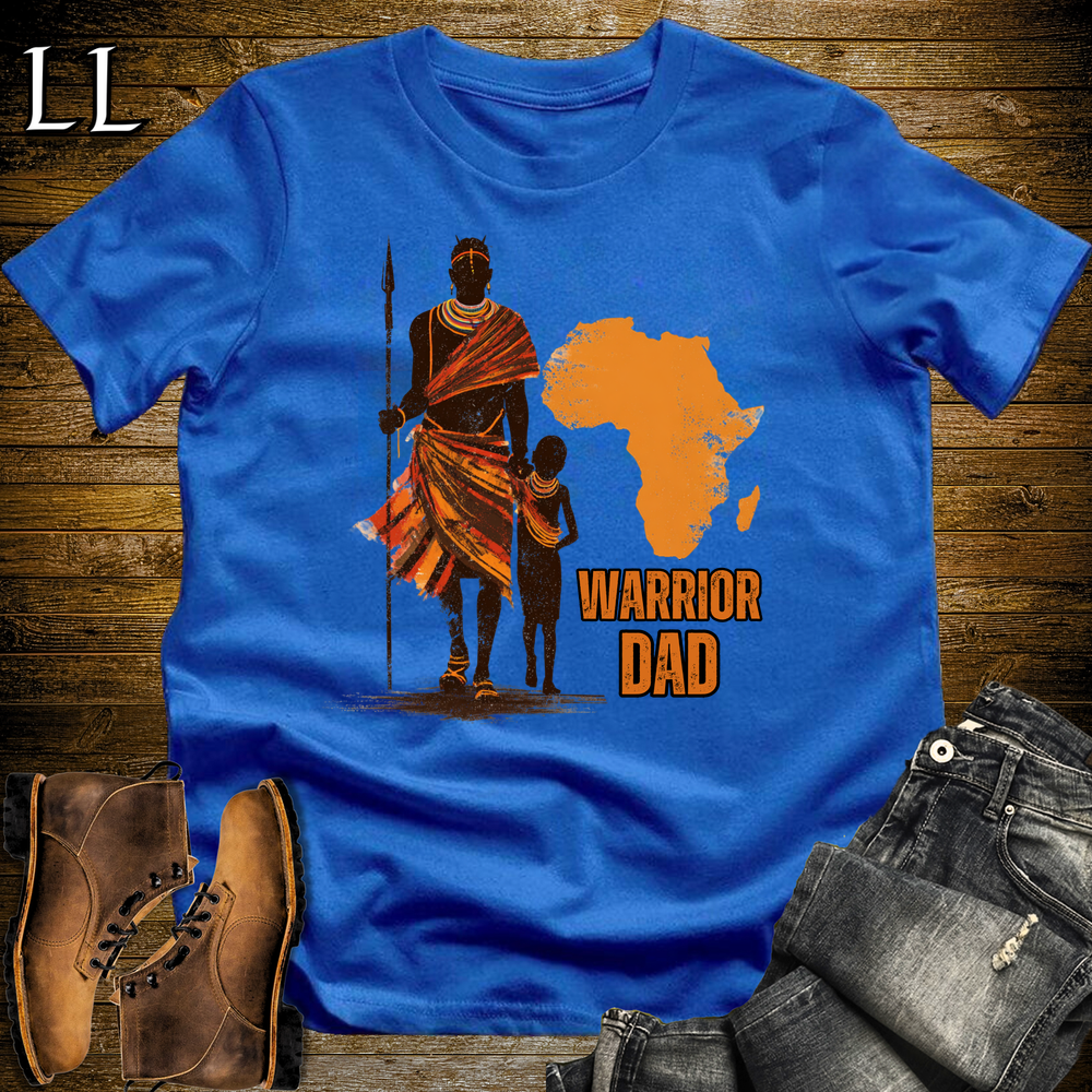 African Warrior Dad Softstyle T Shirt Royal Blue | Dad Gift African Tee