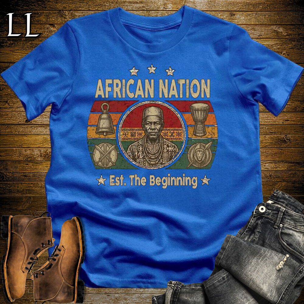 African Nation Softstyle T Shirt Royal Blue | African Pride Heritage Tee