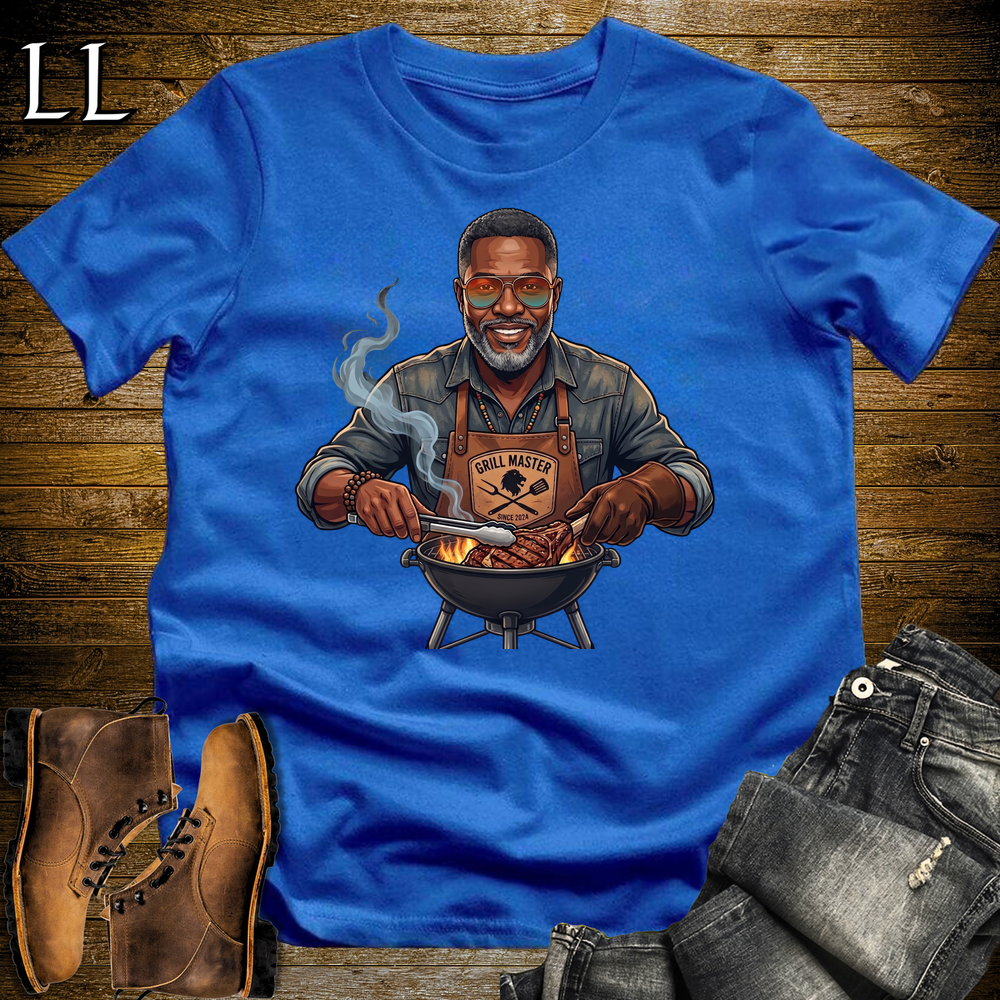 African Grill Master T Shirt Royal Blue | BBQ Gift African Tee