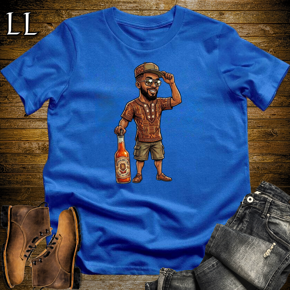 African Hot Sauce T Shirt Royal Blue | Spicy African Pride Tee