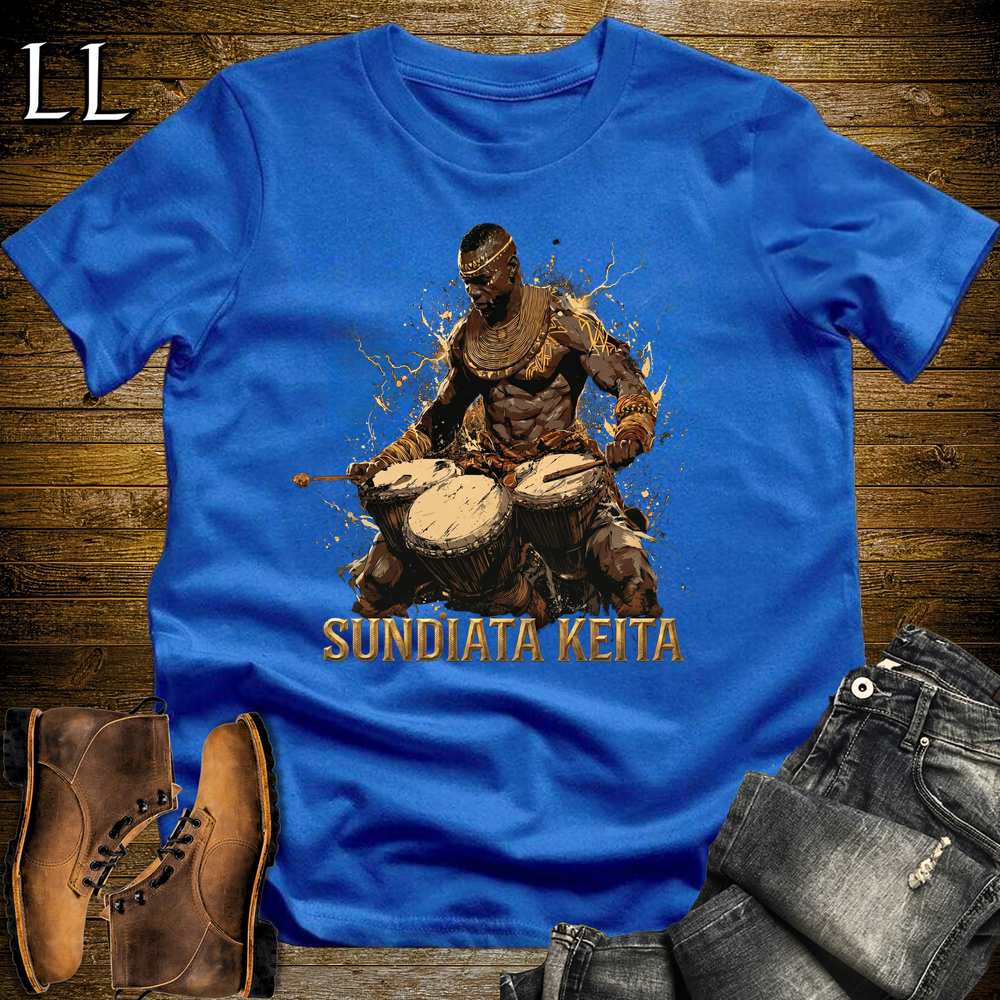 Sundiata Keita African Drum Lord T Shirt Royal Blue | African Gift