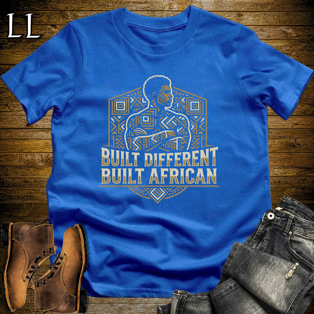 Built Different Built African T Shirt Royal Blue | African Gift