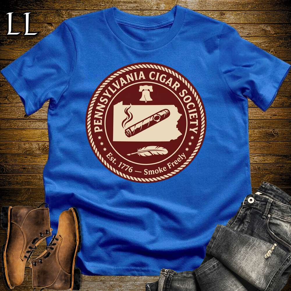 Pennsylvania Cigar Society T Shirt Royal Blue | Cigar Lover Gift