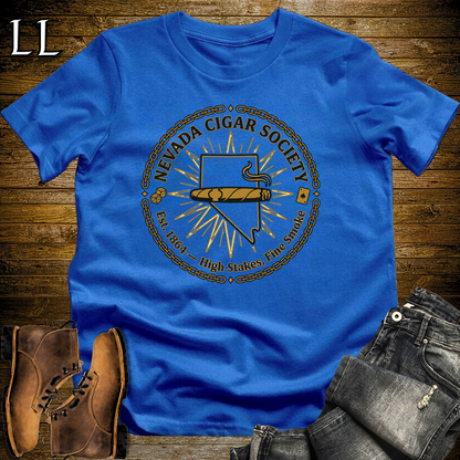 Nevada Cigar Society T Shirt Royal Blue | Cigar Lover Gift