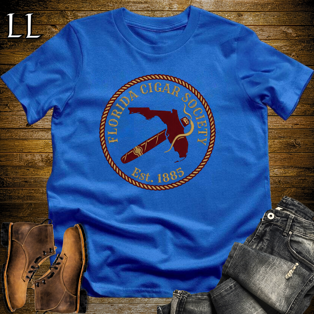 Florida Cigar Society T Shirt Royal Blue | Cigar Lover Gift