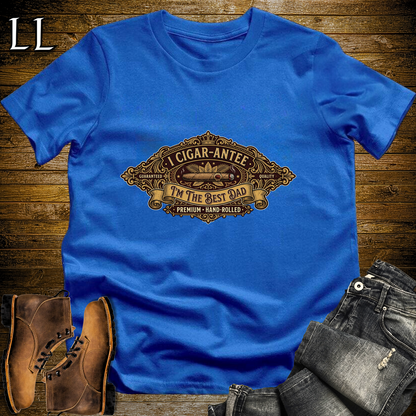 I Cigarantee Im The Best Dad Softstyle Tee Royal Blue | Funny Cigar Pun Tee