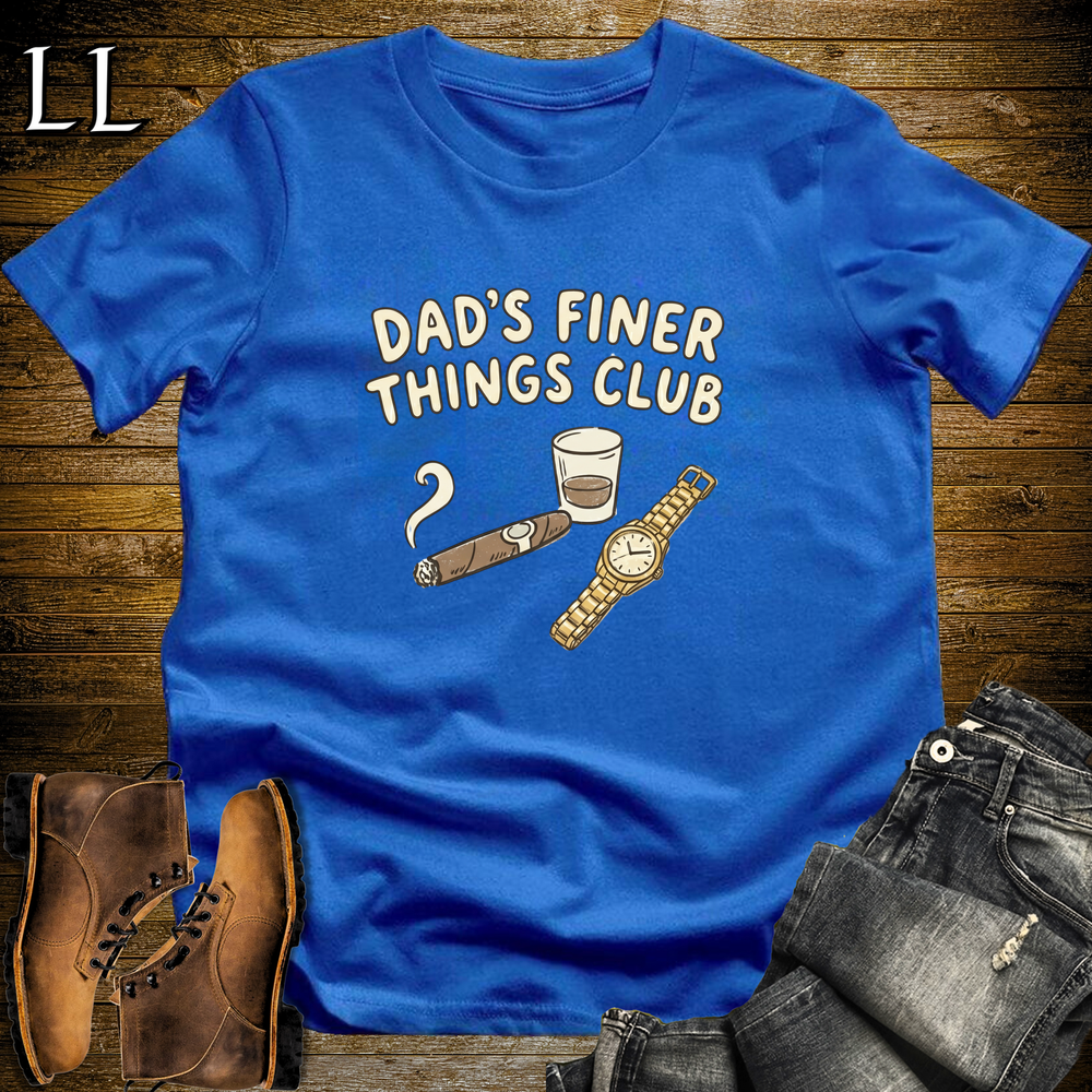 Dads Finer Thing Club Cigar Softstyle Tee Royal Blue | Cigar Dad Club Tee