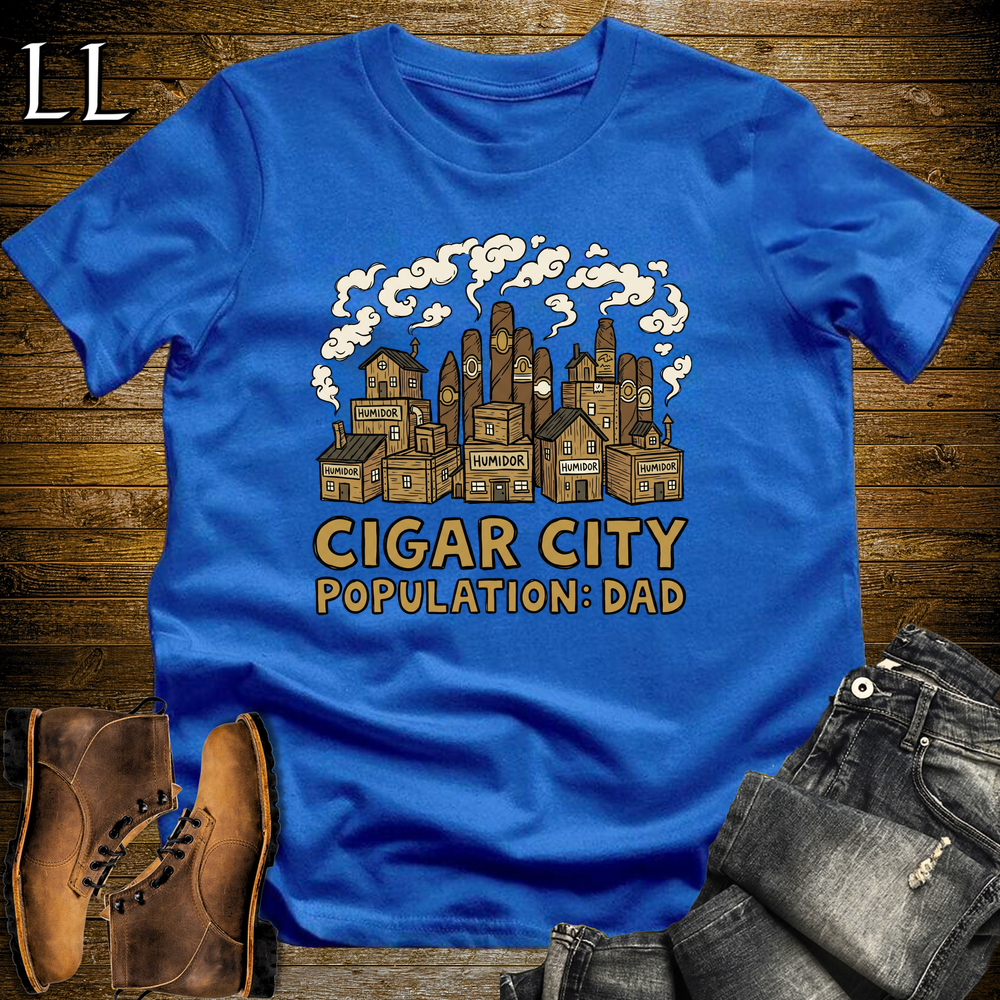 Cigar City Softstyle Tee Royal Blue | Cigar Lover Graphic Tee