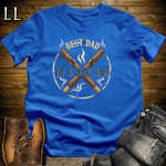 Best Dad By A Long Ash Softstyle Tee Royal Blue | Funny Cigar Pun Tee