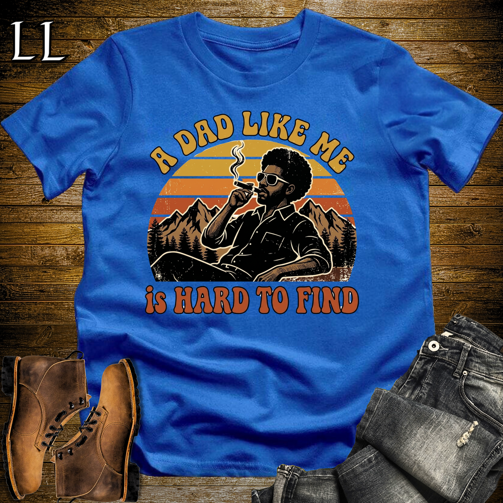 A Dad Like Me Is Hard To Find Cigar Softstyle Tee Royal Blue | Cigar Dad Slogan Tee