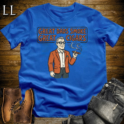 Great Dads Smoke Great Cigars Orange Softstyle Tee Royal Blue | Great Cigars Dad Tee