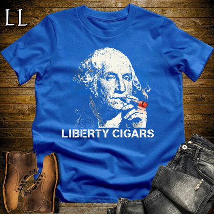 Washington Liberty Cigar Softstyle Tee Royal Blue | Patriotic Cigar Tee