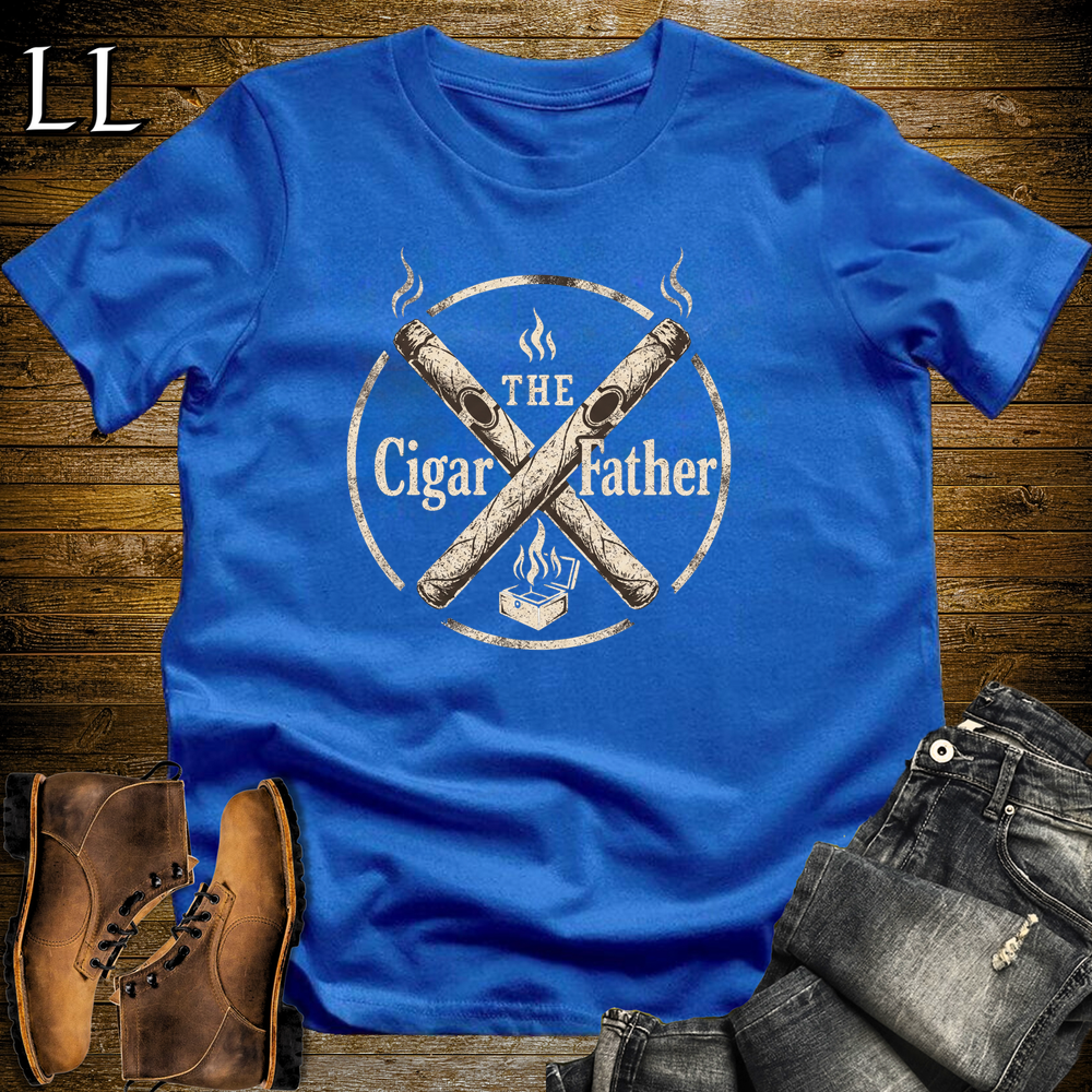 The Cigarfather Softstyle Tee Royal Blue | Cigar Boss Tee