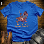 Saturday Smoke Society Purple Cigar Softstyle Tee Royal Blue | Weekend Cigar Club Tee