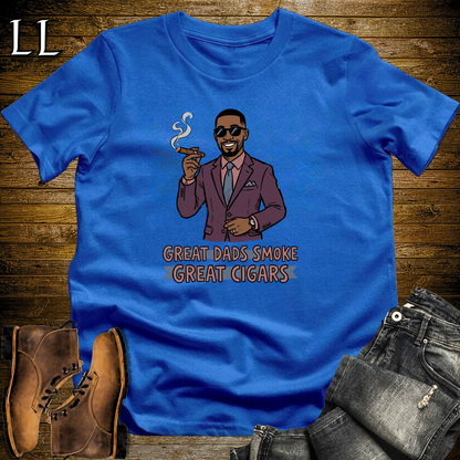 Great Dads Smoke Great Cigars Purple Softstyle Tee Royal Blue | Great Cigars Dad Tee