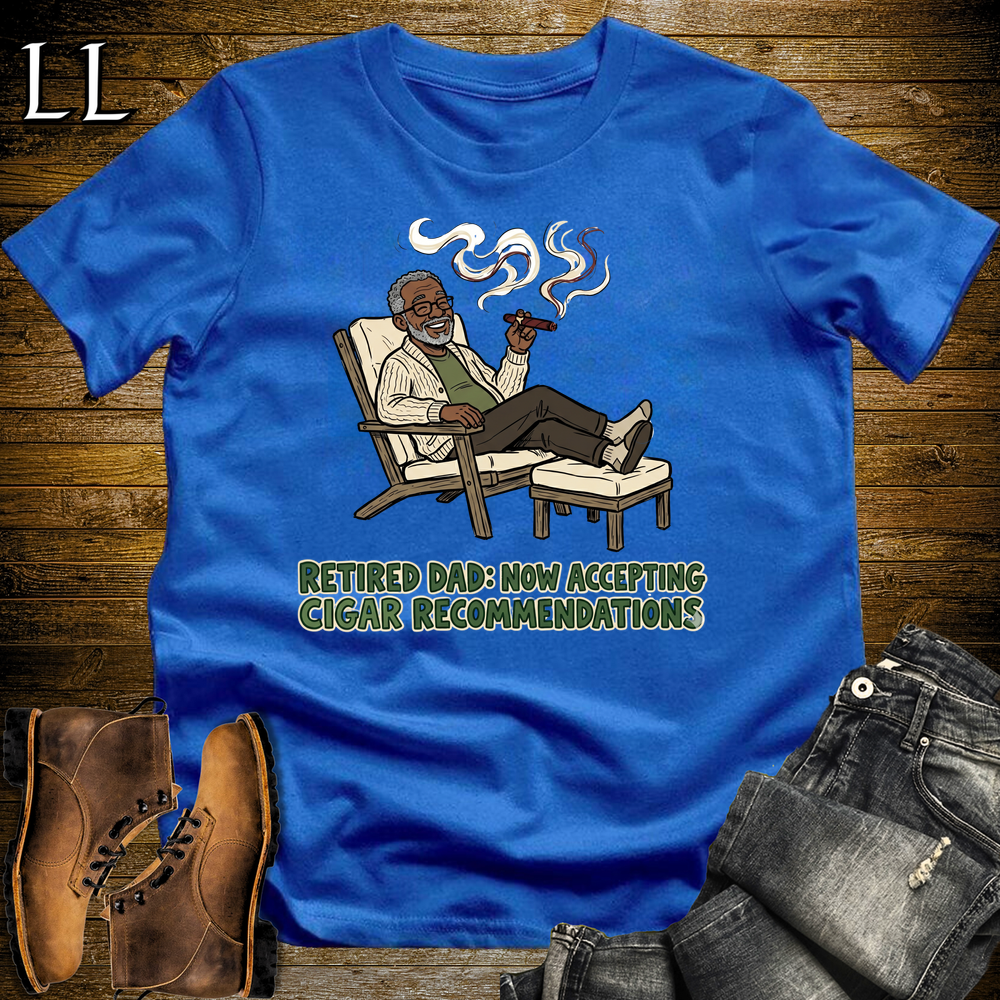 Retired Dad Cigar Softstyle Tee Royal Blue | Cigar Retirement Gift Tee