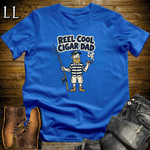 Reel Cool Cigar Dad Navy Softstyle Tee Royal Blue | Fishing Cigar Dad Tee