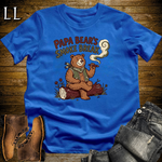 Papa Bears Smoke Break Cigar Softstyle Tee Royal Blue | Cigar Dad Bear Tee