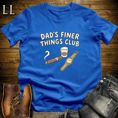 Dads Finer Thing Club Cigar Softstyle T Shirt Royal Blue | Cigar Dad Gift Tee