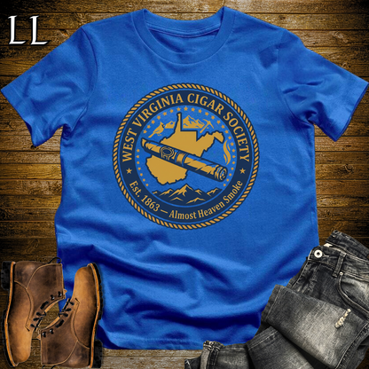 West Virginia Cigar Society Softstyle T Shirt Royal Blue | Cigar Lover Gift Tee