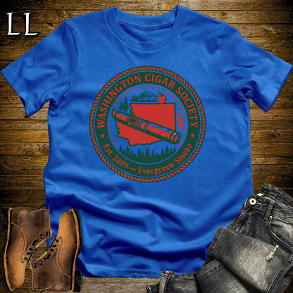 Washington Cigar Society Softstyle T Shirt Royal Blue | Cigar Lover Gift Tee