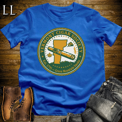 Vermont Cigar Society Softstyle T Shirt Royal Blue | Cigar Lover Gift Tee