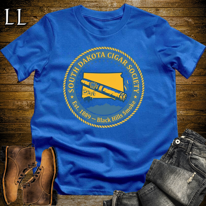 South Dakota Cigar Society Softstyle T Shirt Royal Blue | Cigar Lover Gift Tee