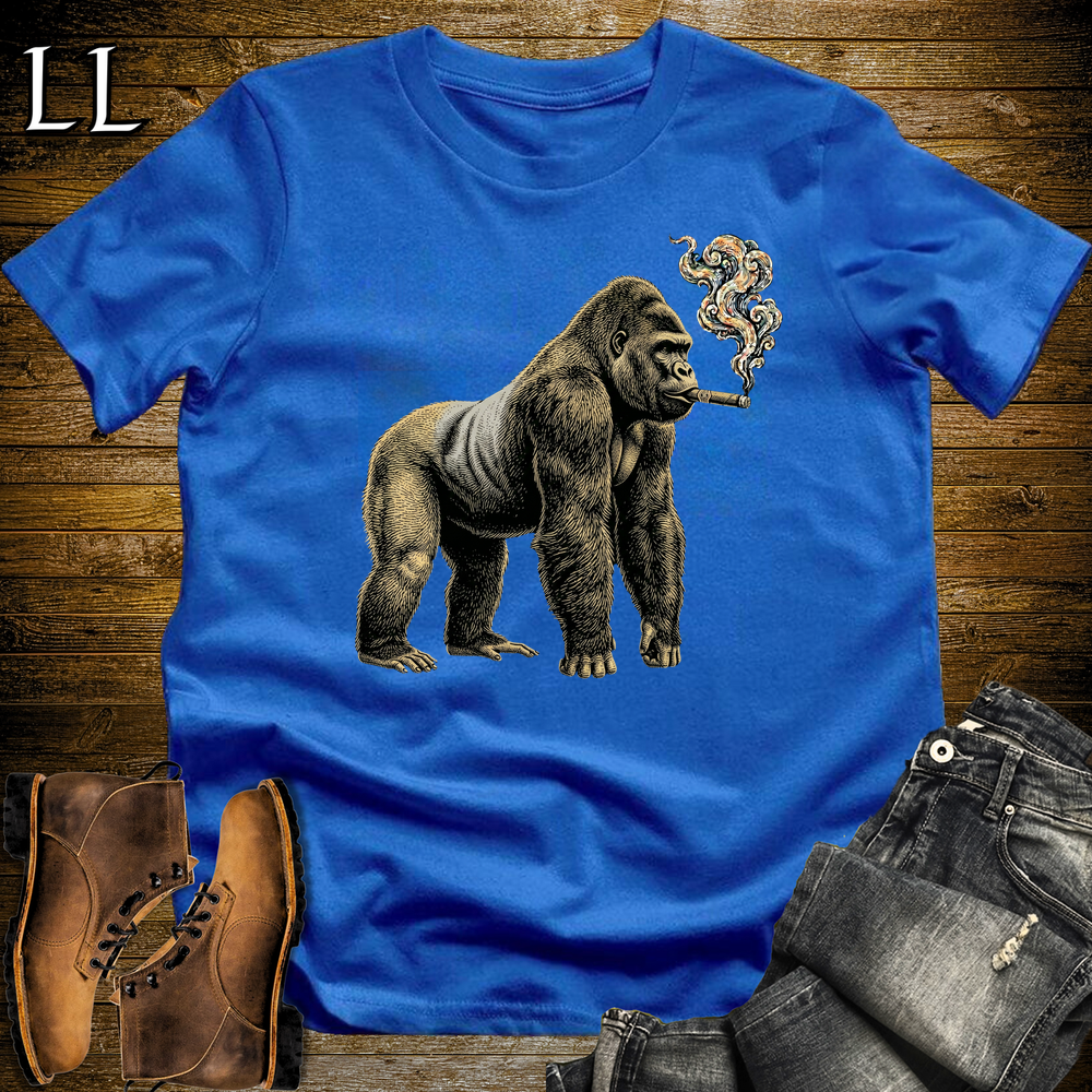 Vintage Cigar Silverback Gorilla Softstyle T Shirt Royal Blue | Funny Cigar Shirt