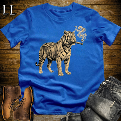 Vintage Cigar Tiger Softstyle T Shirt Royal Blue | Funny Cigar Shirt